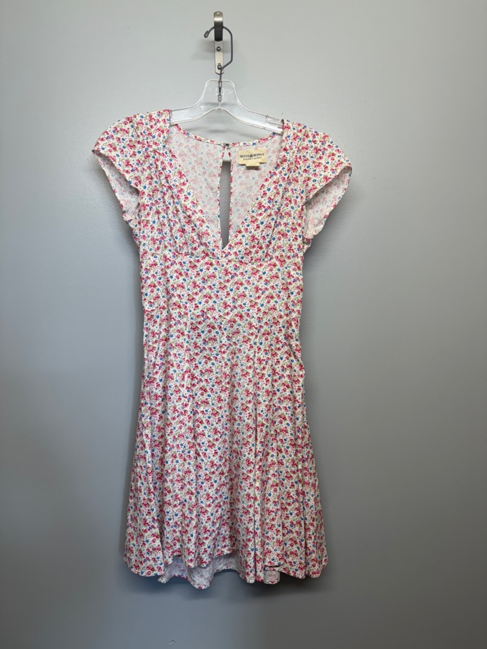 Denim & Supply Ralph Lauren Cream Floral Summer Backless Cut Out Dress